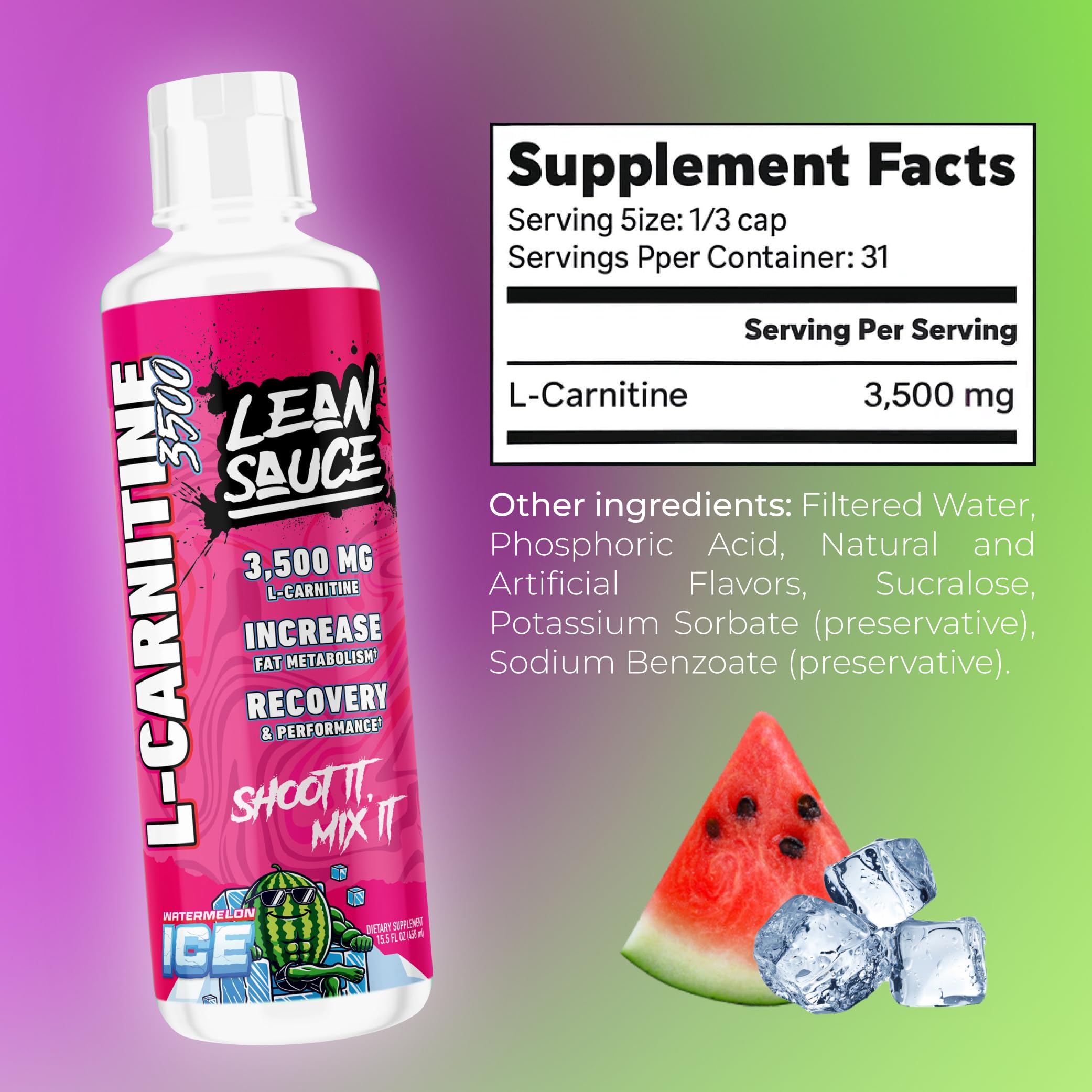 Pumpsauce Lean Sauce bottle front label highlights 3500 mg serving for workouts.