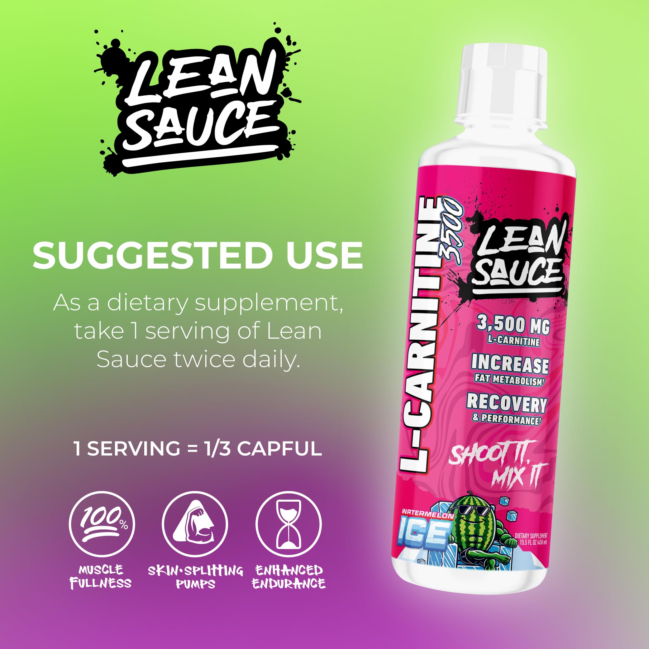 Pumpsauce Lean Sauce bottle close-up emphasizes bright label and easy liquid dosing.