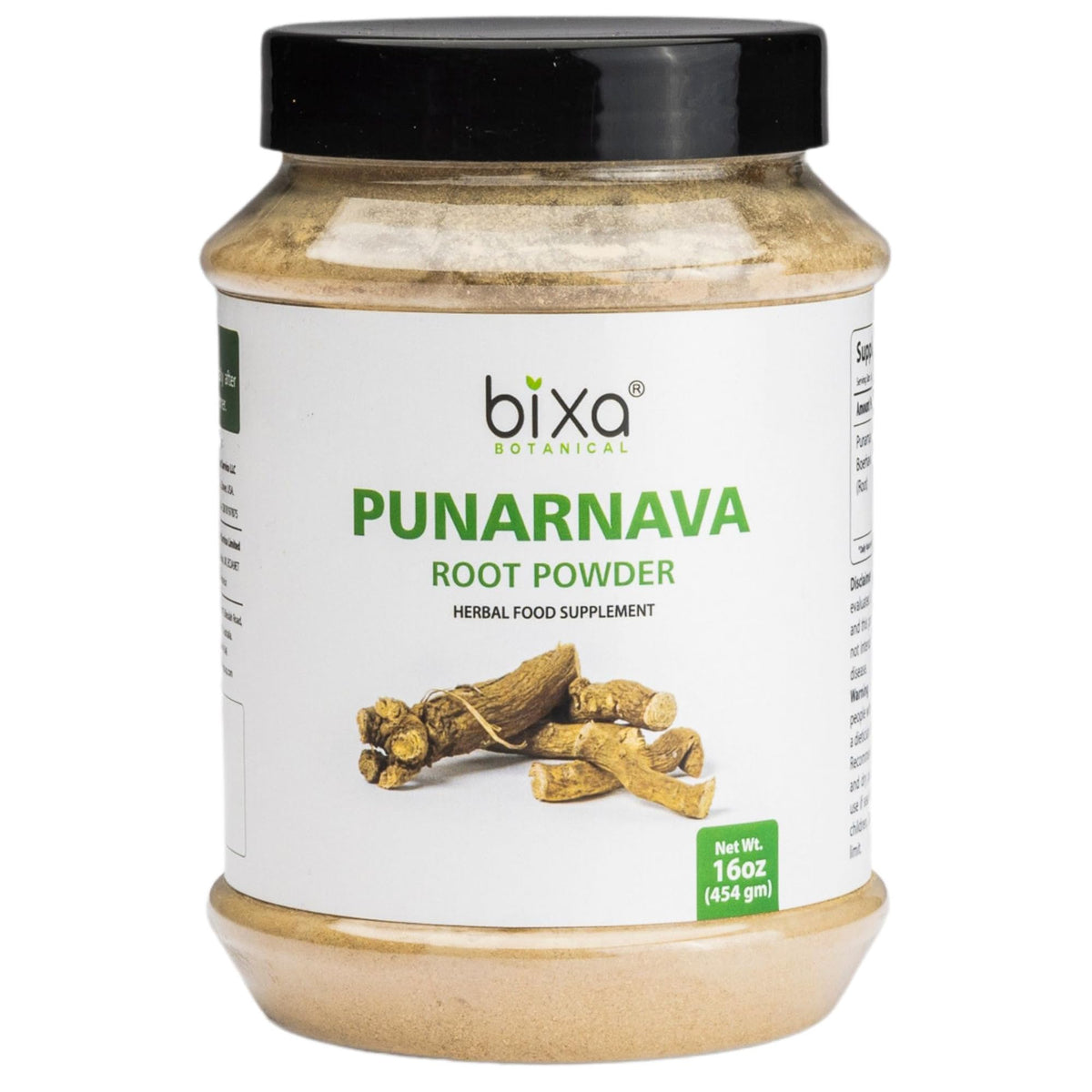 Steam-treated Punarnava root powder in container (16 oz)