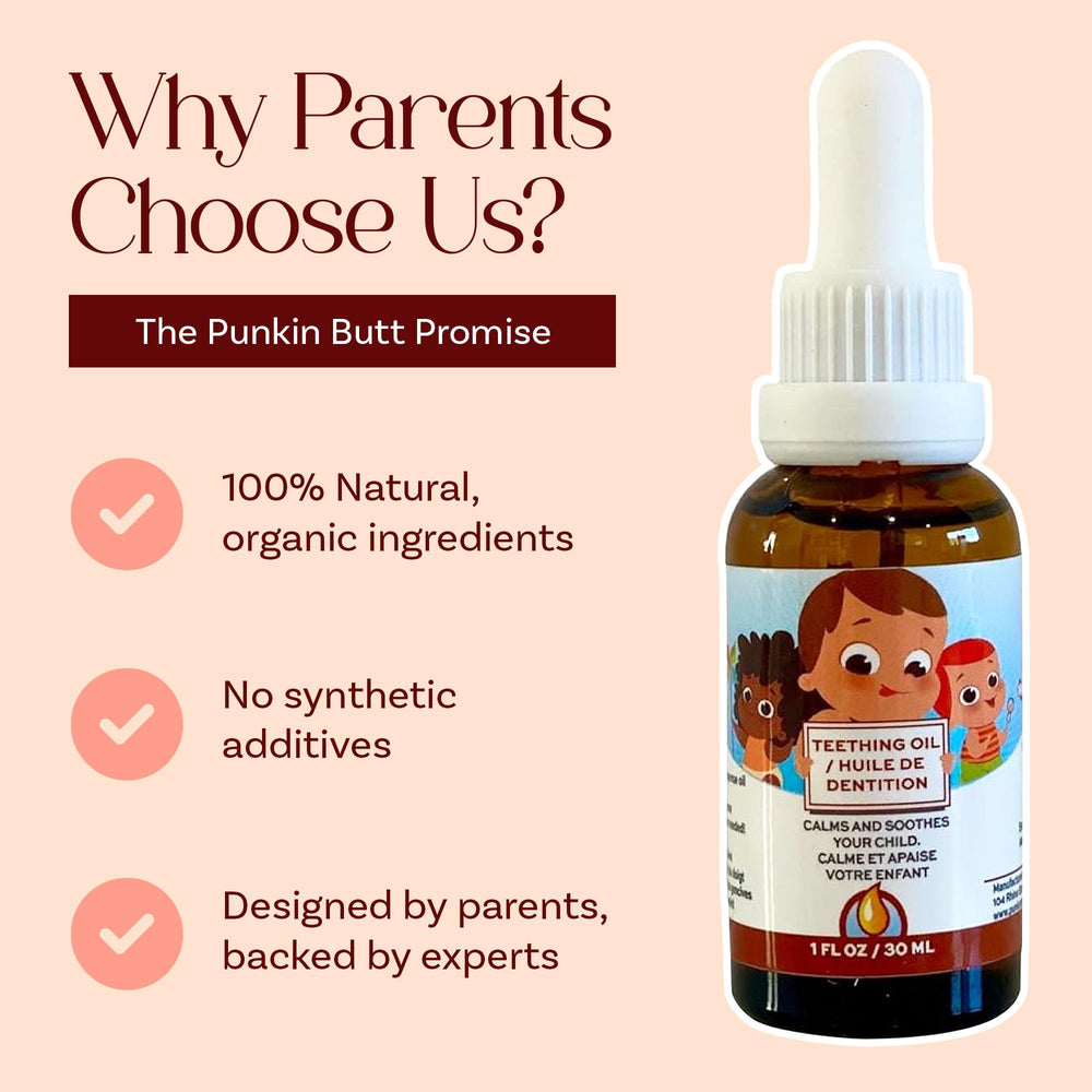 Teething relief applied to baby gums and jawline