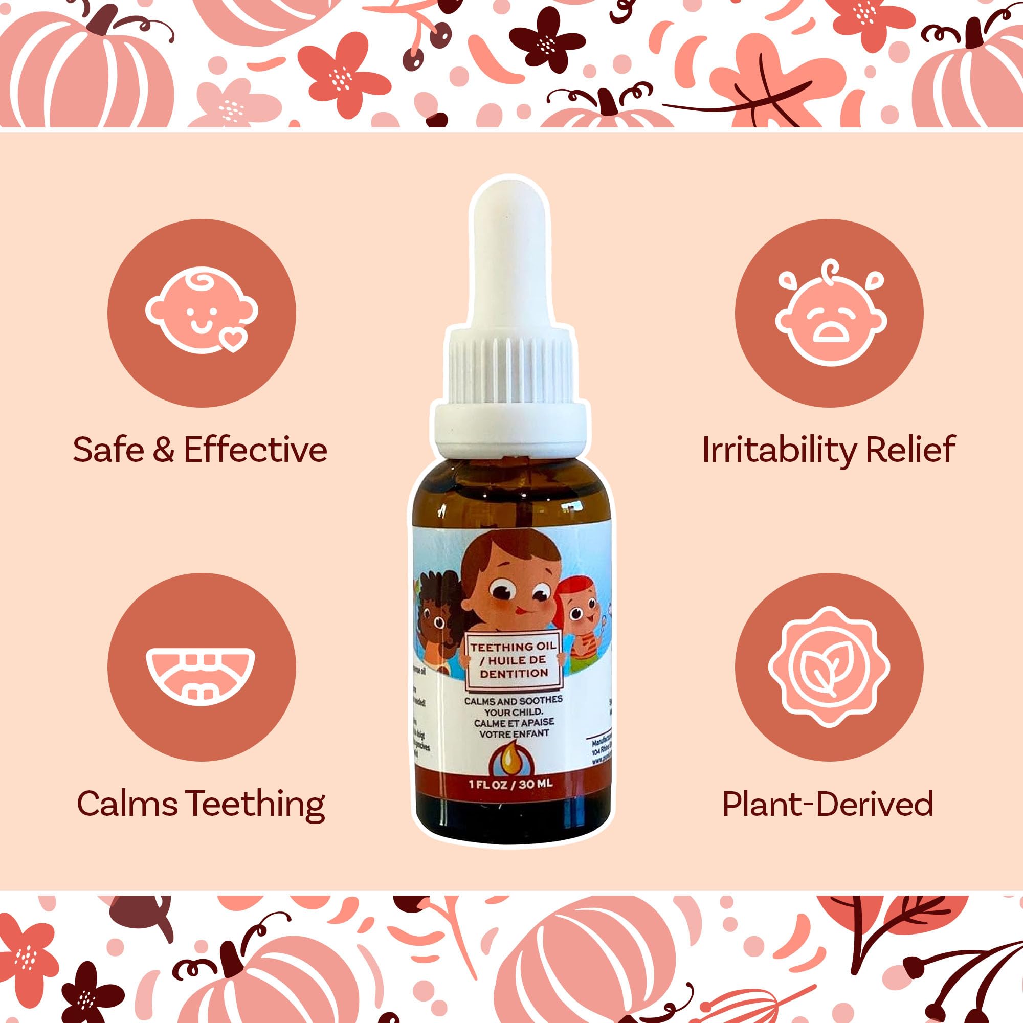Peppermint and clove teething blend illustration