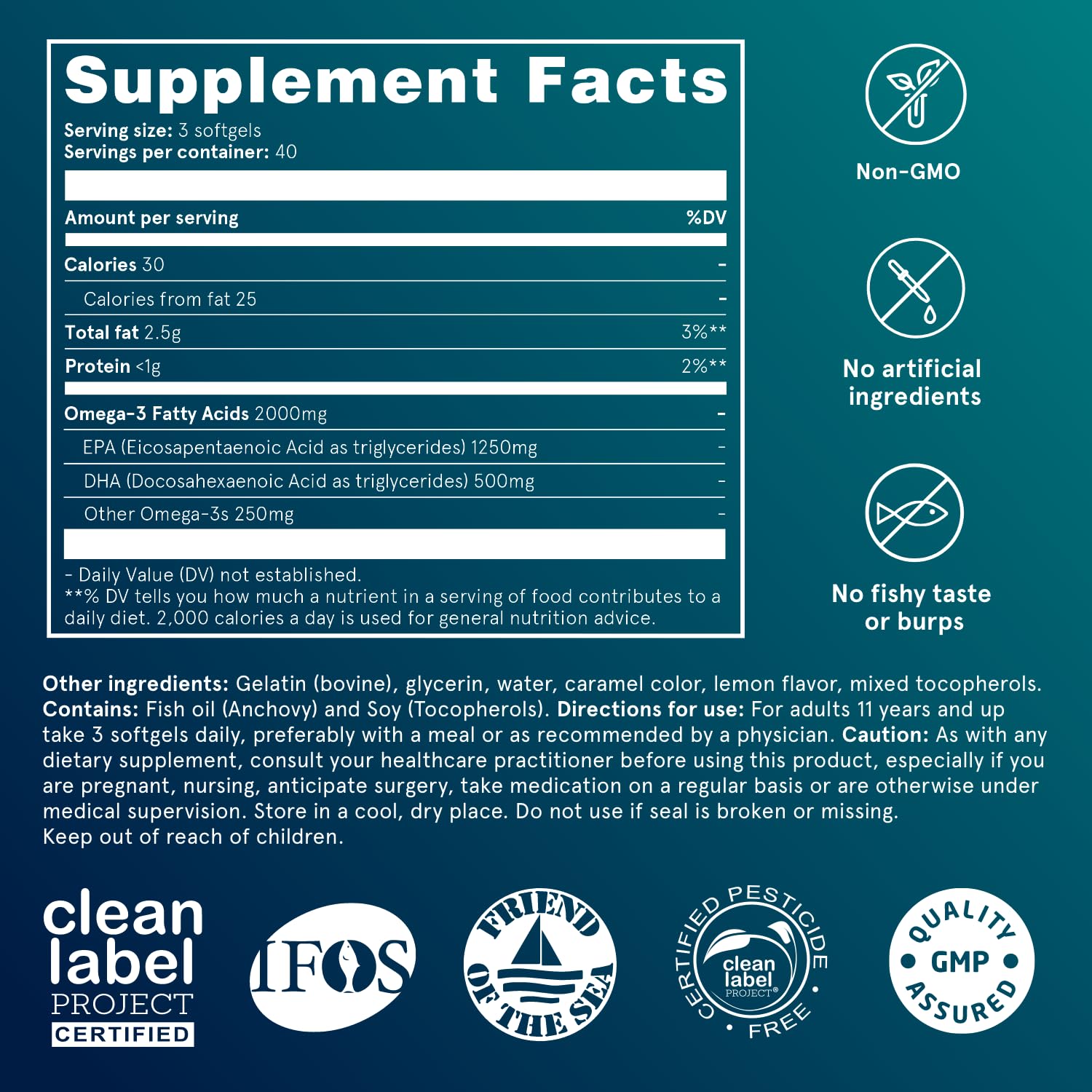 IFOS purity certification badge for Puori O3 Omega-3