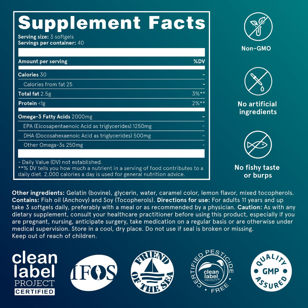 IFOS purity certification badge for Puori O3 Omega-3