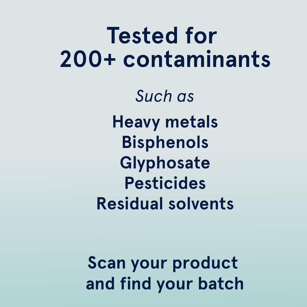 Puori Clean Label Project results sheet image emphasizing third-party purity testing benefit