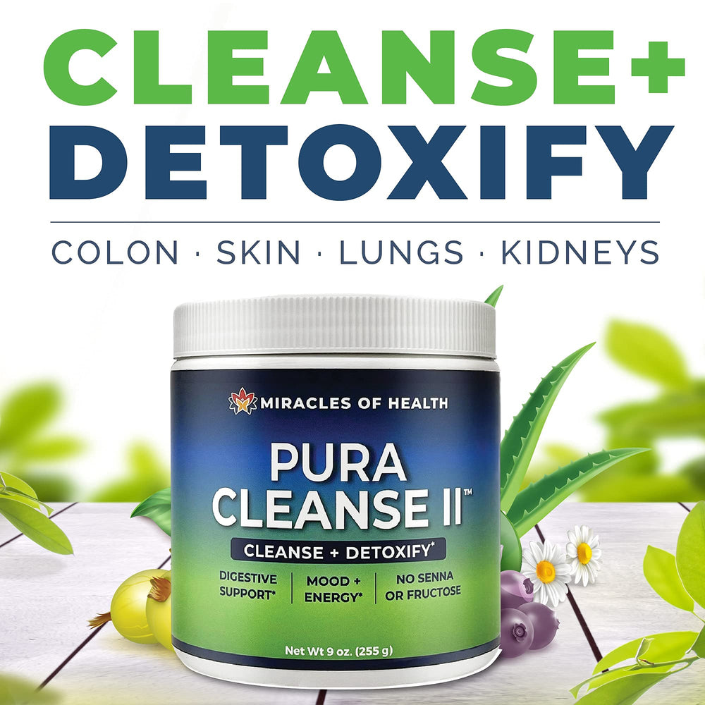 Pura Cleanse II label with 34 herbs and fiber information