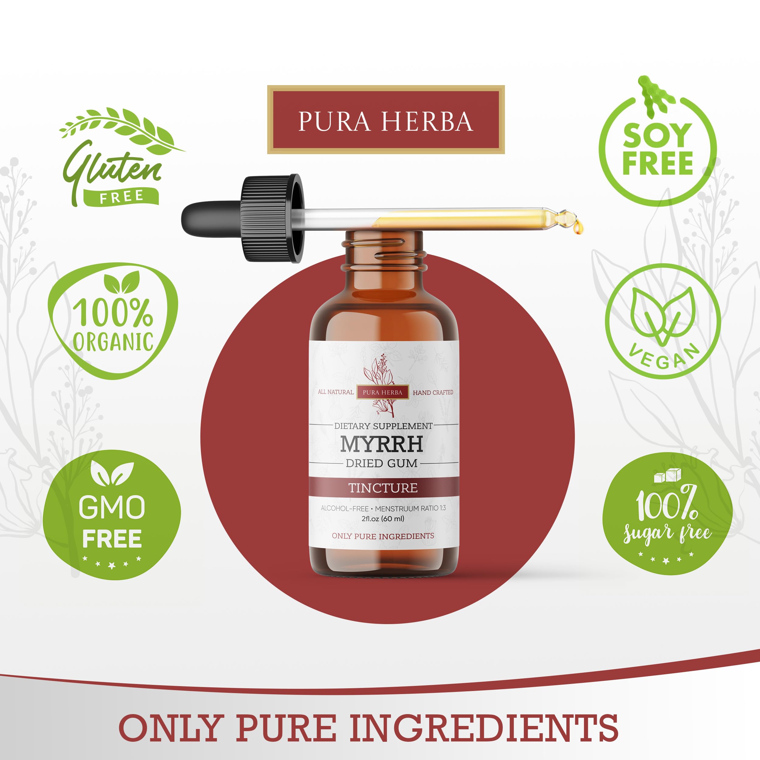 Non-GMO vegan gluten-free myrrh extract packaging