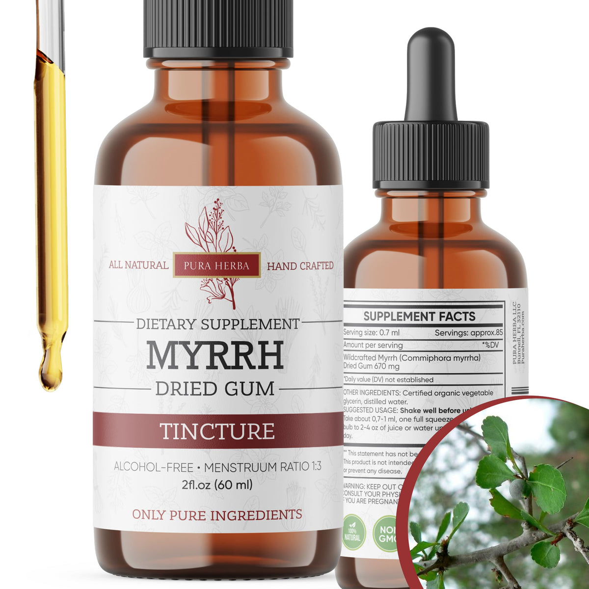 Pura Herba Organic Myrrh Liquid Extract bottle (hero image)