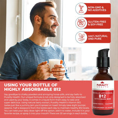 Dropper bottle dispensing B12 liquid with pump top