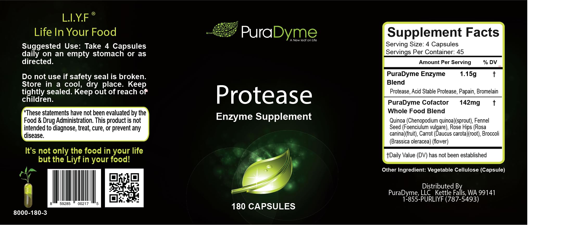 Close-up of PuraDyme Protease capsules representing digestive enzymes