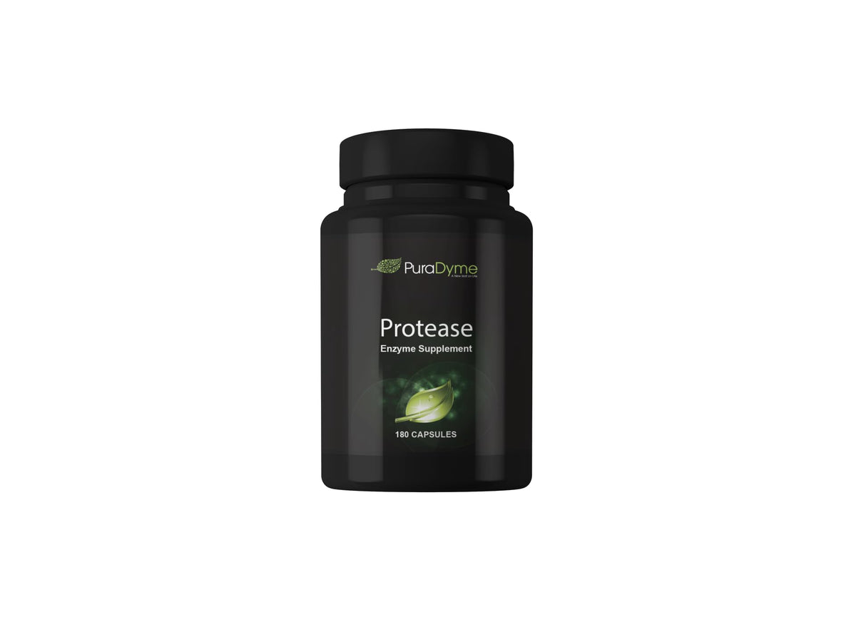 PuraDyme Protease 180 Capsules bottle with label
