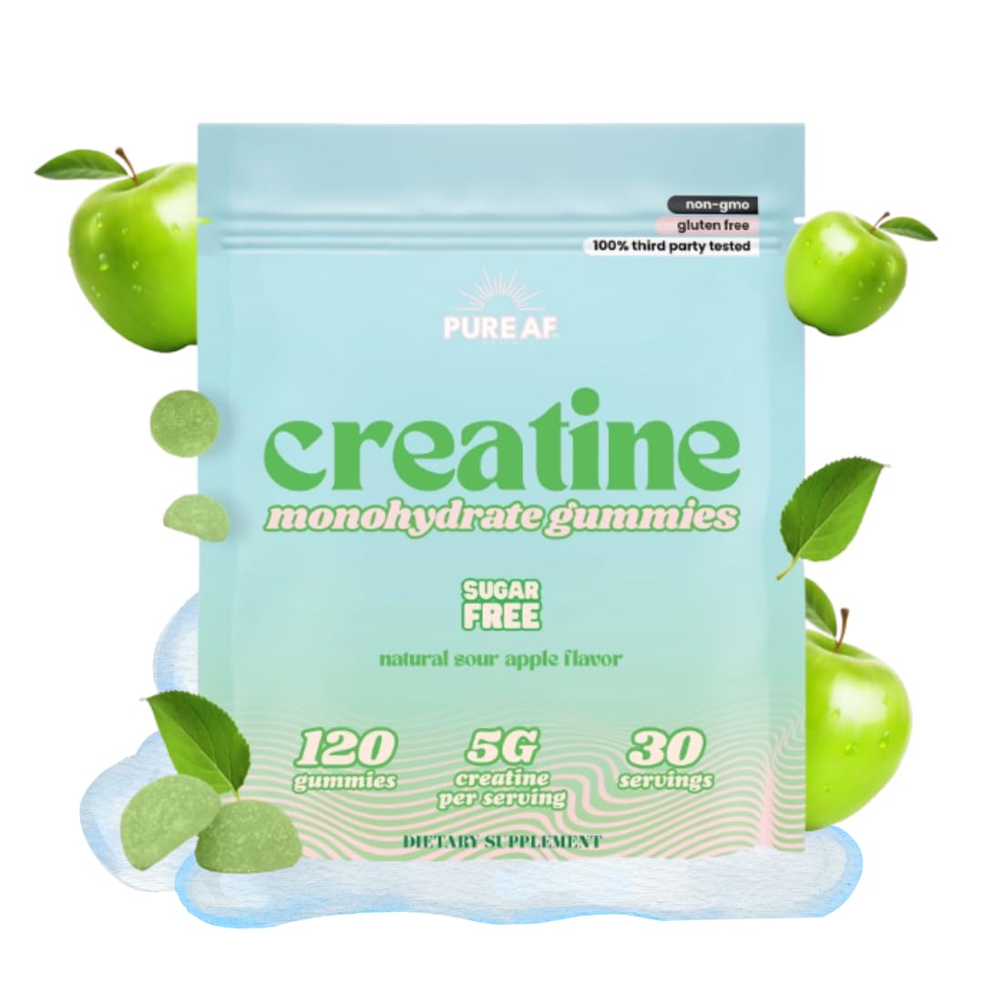 Pure AF Nutra Creatine Gummies bottle visual for convenient daily dosing.