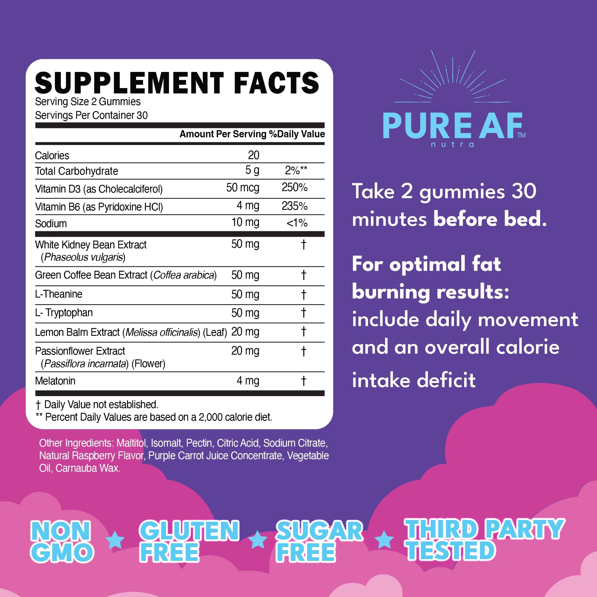 Packaging featuring Sleep Support and Metabolism Booster text