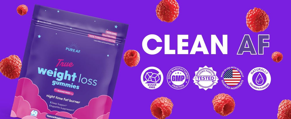 Gummies on a nightstand with a dim bedtime setting