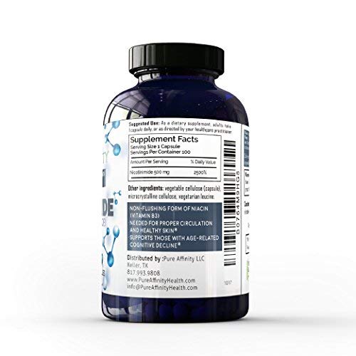 Nicotinamide 500 mg flush-free Niacin label