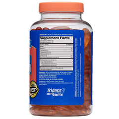 Close-up of softgel capsules for Pure Alaskan Omega Wild Salmon Oil