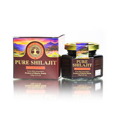 Pure authentic Shilajit resin in a glass jar (100 g)