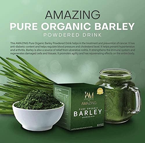 Prepared barley green drink in a clear glass