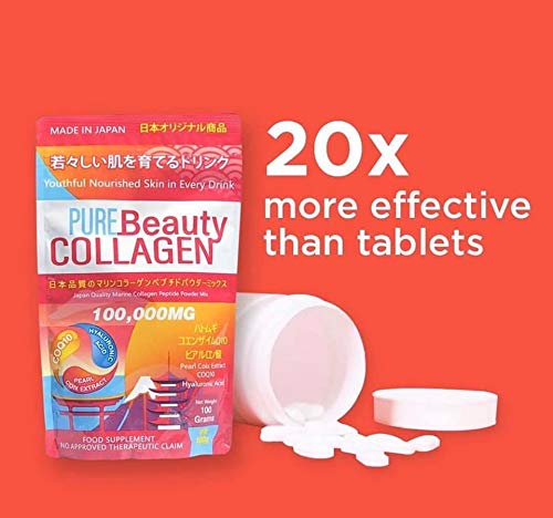 Packaging showing Made in Japan claim for Pure Beauty Collagen