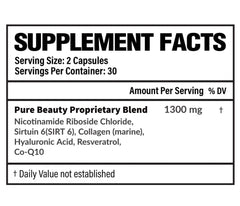 Product label highlighting Marine Collagen and Hyaluronic Acid