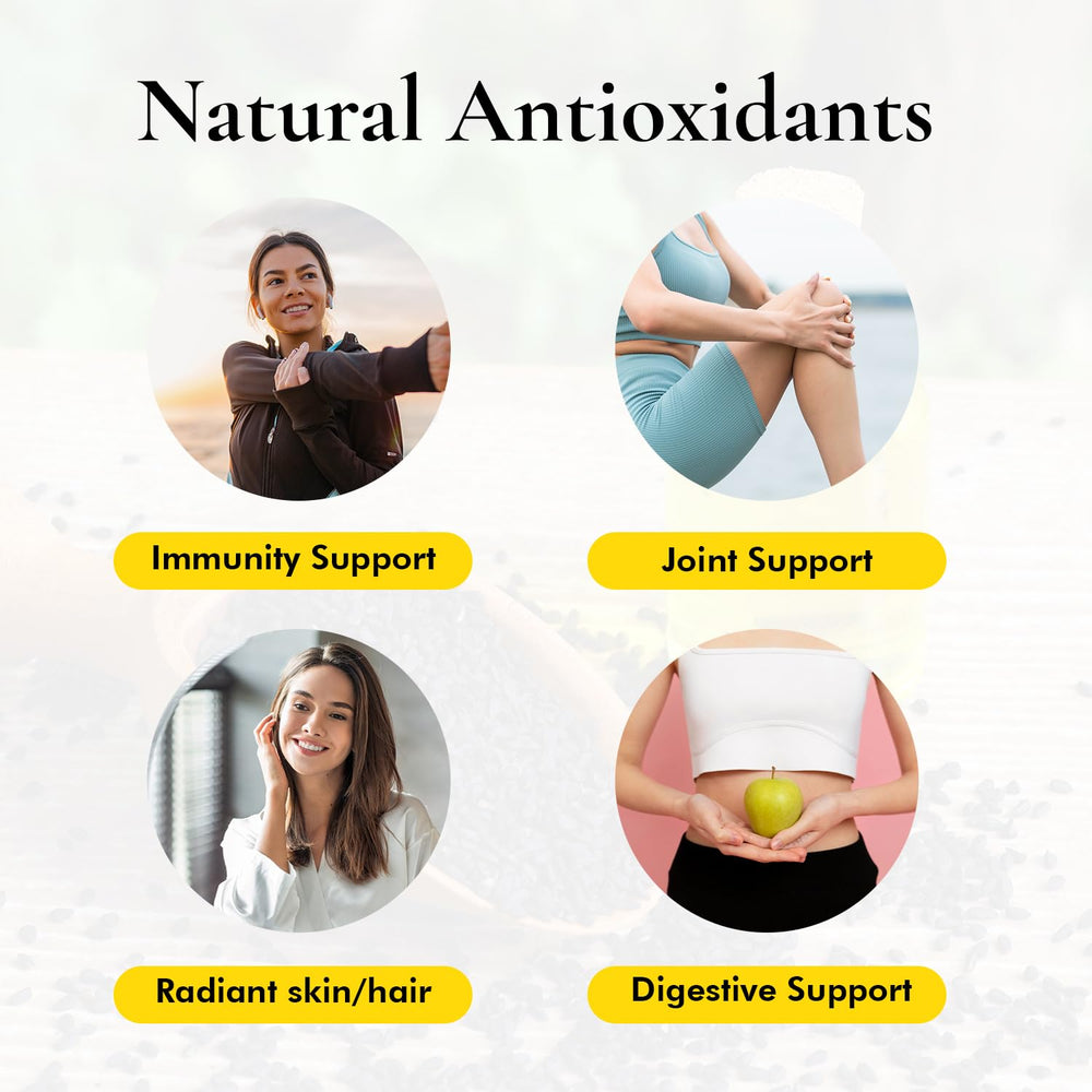 Close-up of black seed oil in amber bottle - 16 oz