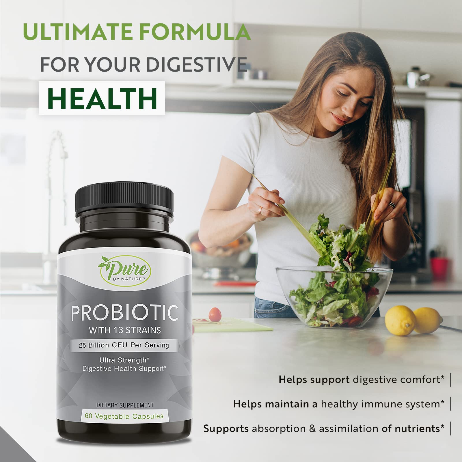 Gut health concept with probiotics