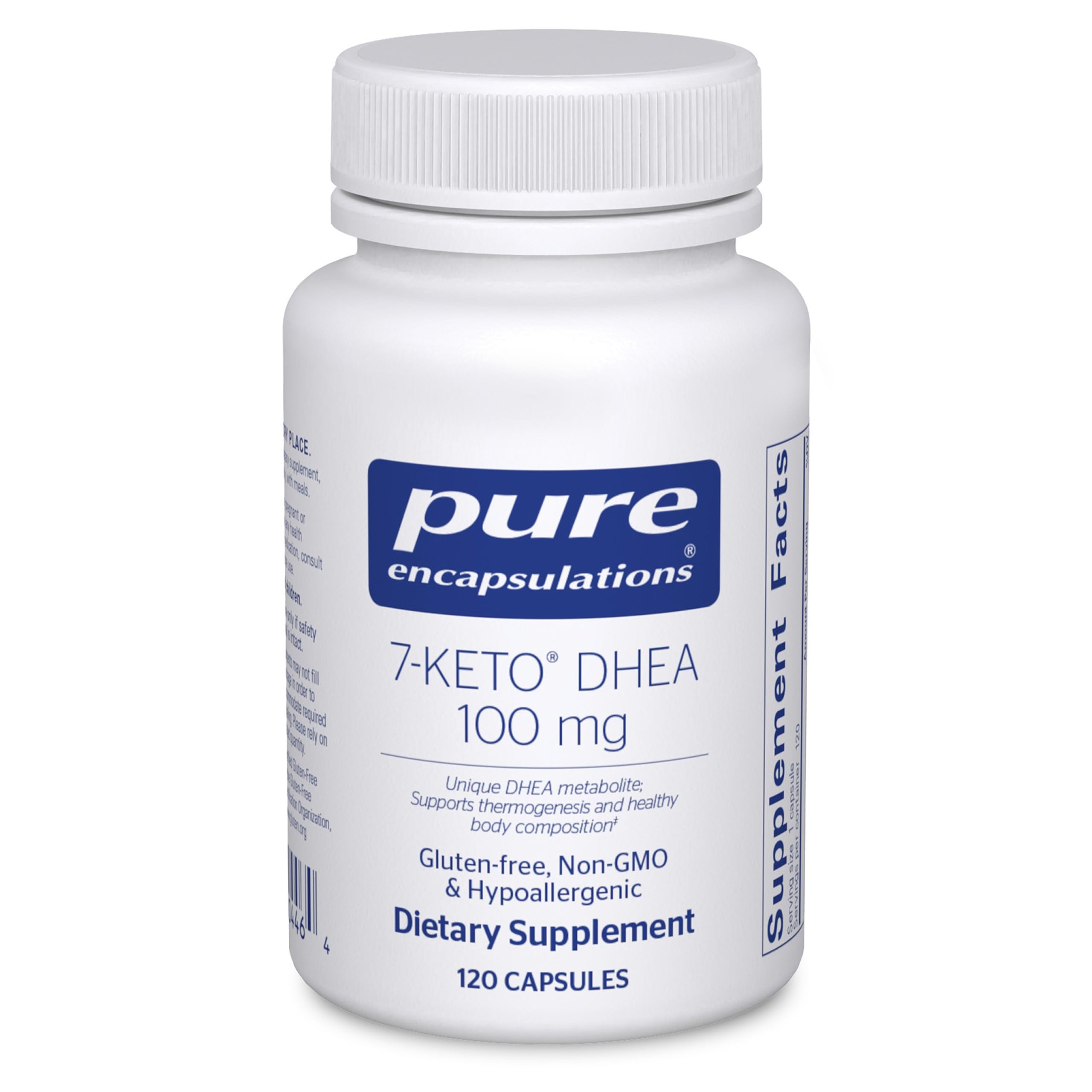 Pure Encapsulations 7-Keto DHEA 100 mg bottle on white background