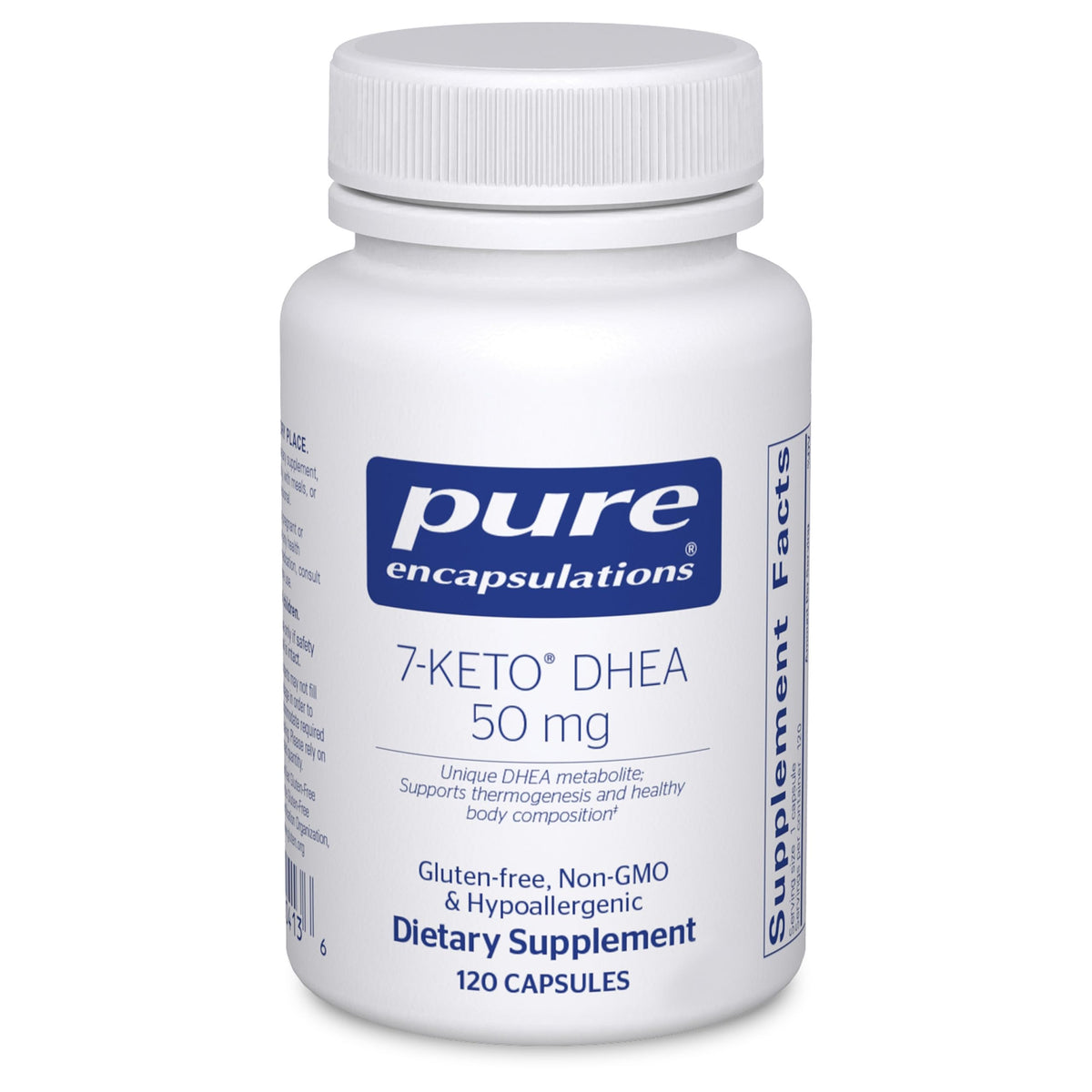 Pure Encapsulations 7-Keto DHEA 50 mg supplement bottle and label