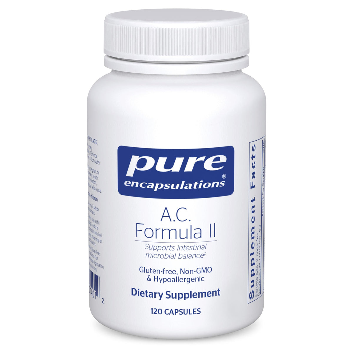 Pure Encapsulations A.C. Formula II bottle label