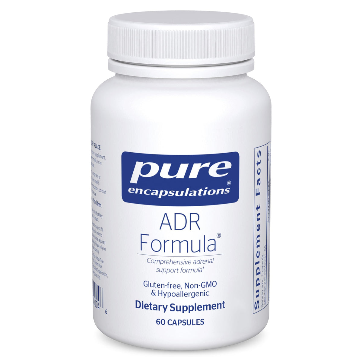 Pure Encapsulations ADR Formula bottle front supports daily adrenal balance and immune function.