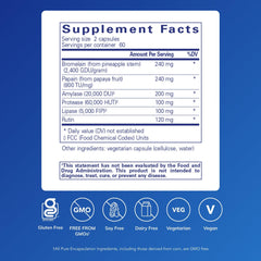 Close-up of Pure Encapsulations A.I. Enzymes ingredients derived from pineapple and papaya