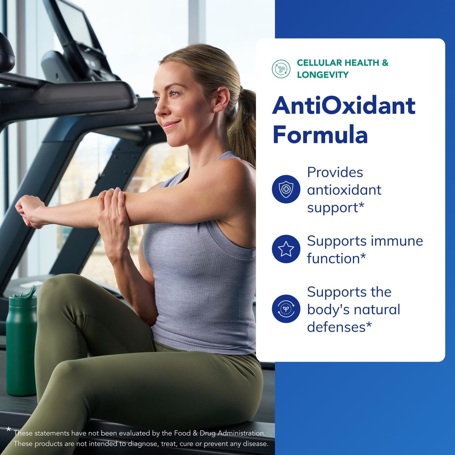 Supplement facts panel on AntiOxidant Formula label