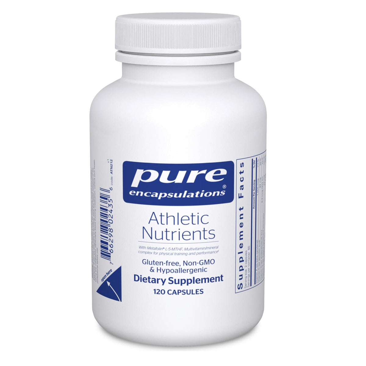 Pure Encapsulations Athletic Nutrients bottle label