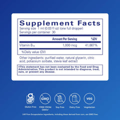 Bottle label close-up showing 1,000 mcg methylcobalamin