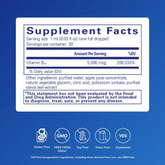 Bottle label of Pure Encapsulations B12 liquid drops