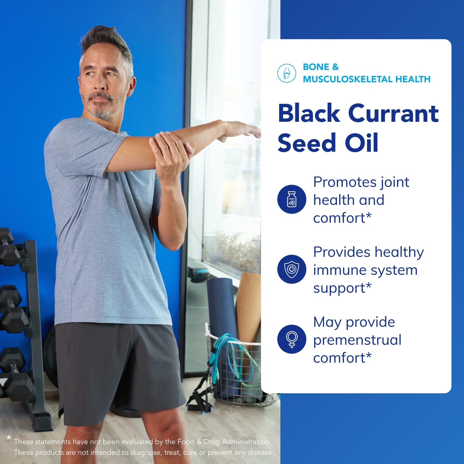 Pure Encapsulations Black Currant Seed Oil bottle on table for daily use.