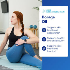 Borage oil softgel capsules arranged neatly