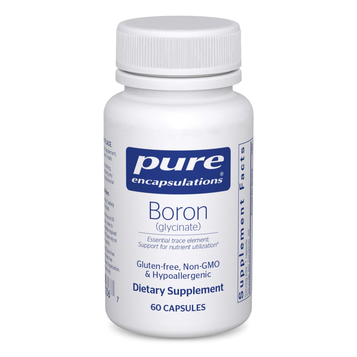 Label for Pure Encapsulations Boron Glycinate bottle - 60 capsules