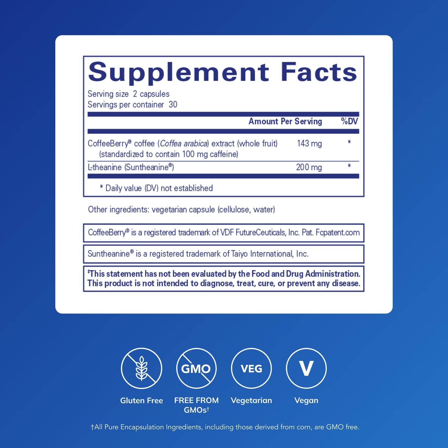 Pure Encapsulations CaffPhenol bottle open reveals a 60-capsule supply for daily focus.