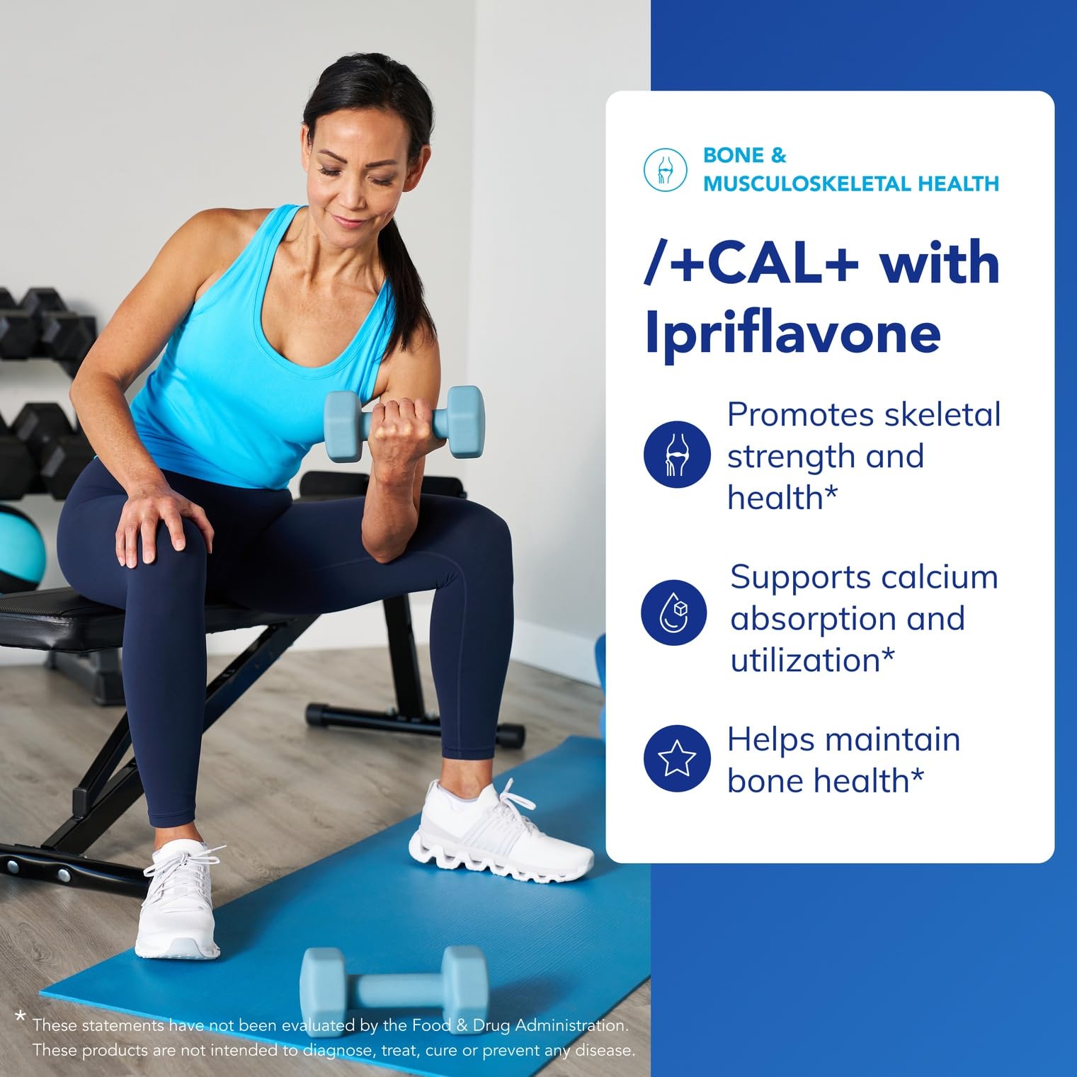 Close-up of +Cal+ with Ipriflavon capsules