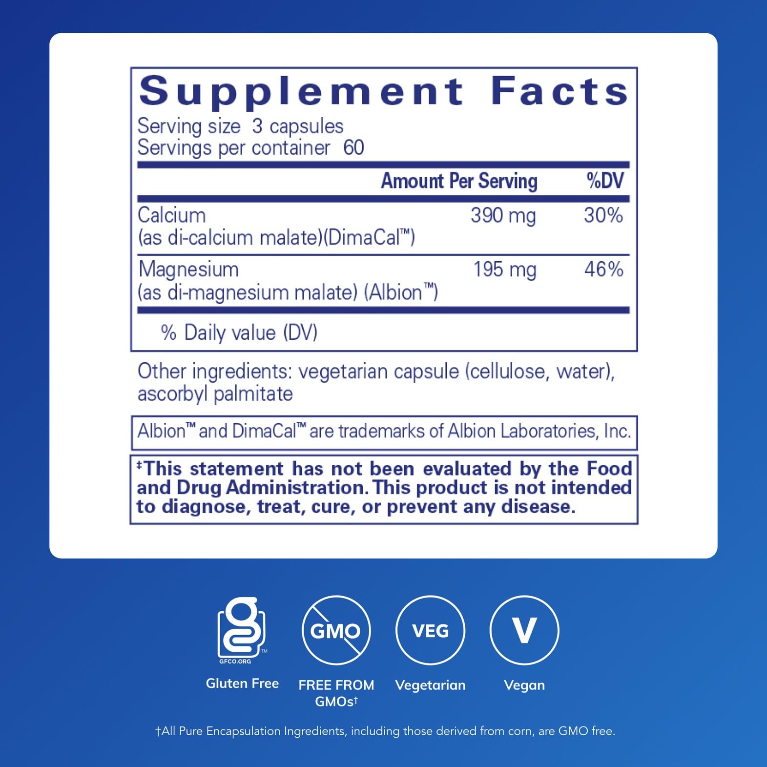 Product label showing Pure Encapsulations logo and 180 capsules