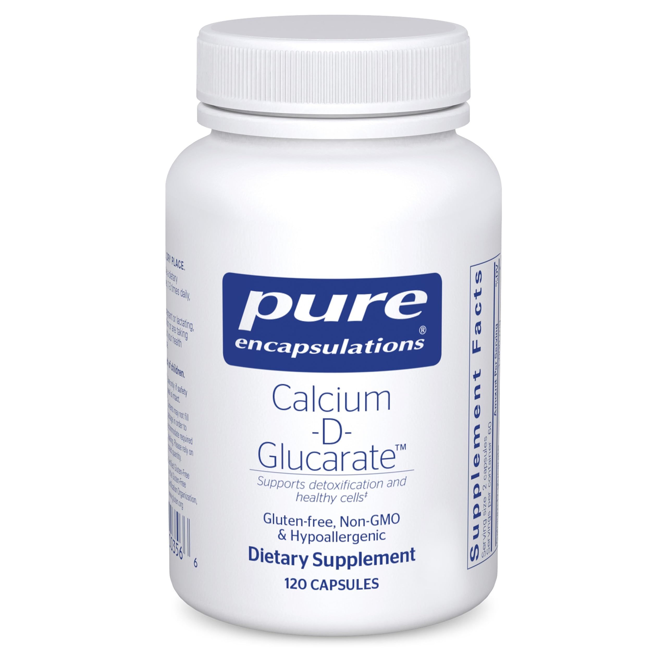 Pure Encapsulations Calcium-D-Glucarate 120 capsules front label