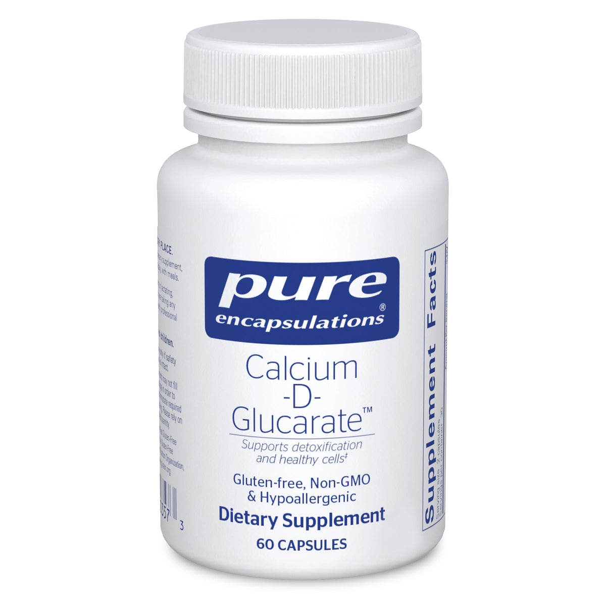 Bottle label for Pure Encapsulations Calcium-D-Glucarate — 60 capsules