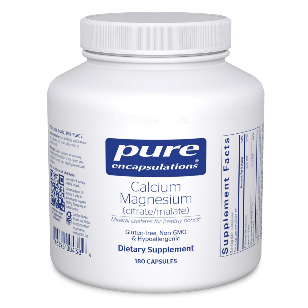Pure Encapsulations Calcium Magnesium (Citrate/Malate) bottle label