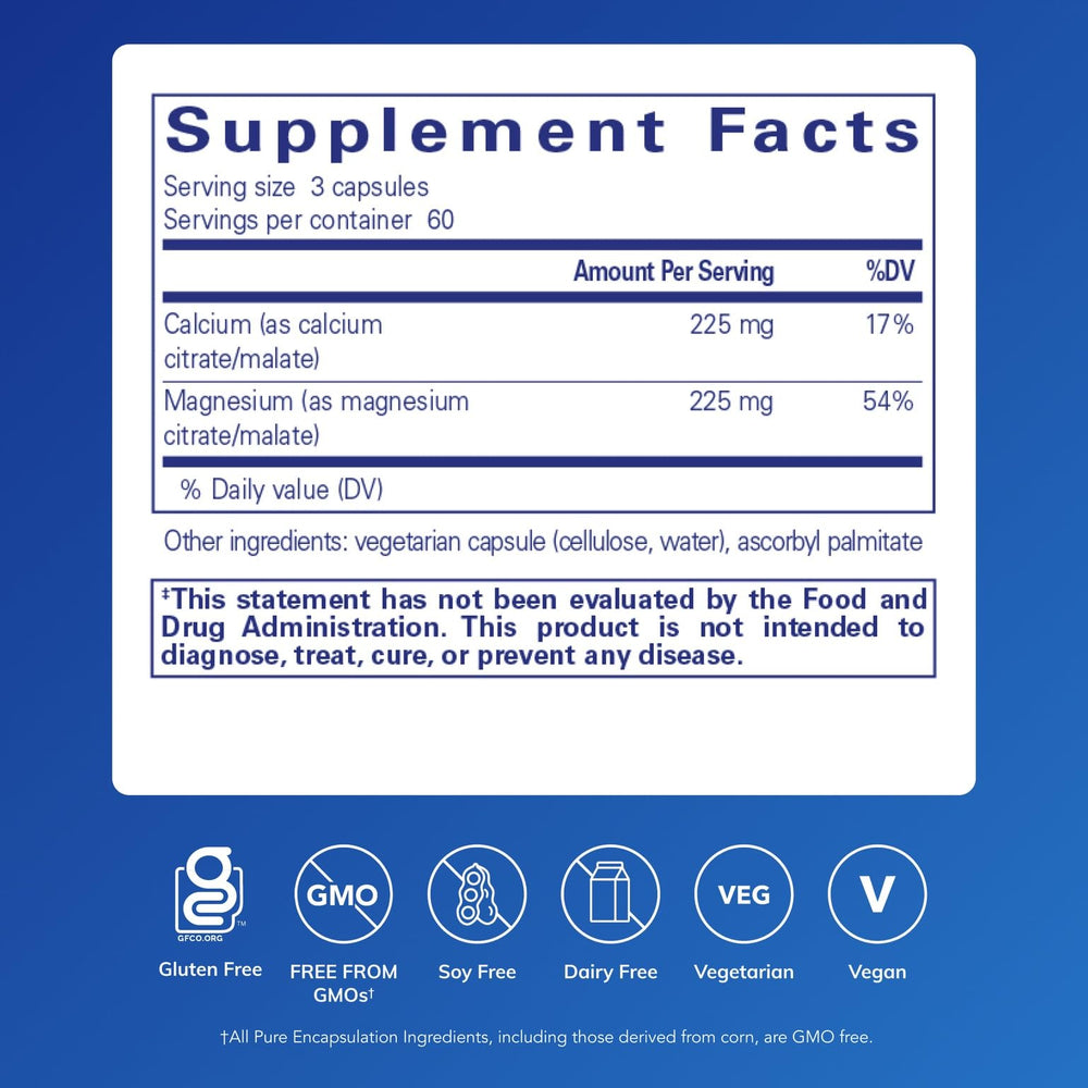 Calcium Magnesium (Citrate/Malate) capsules for bone health