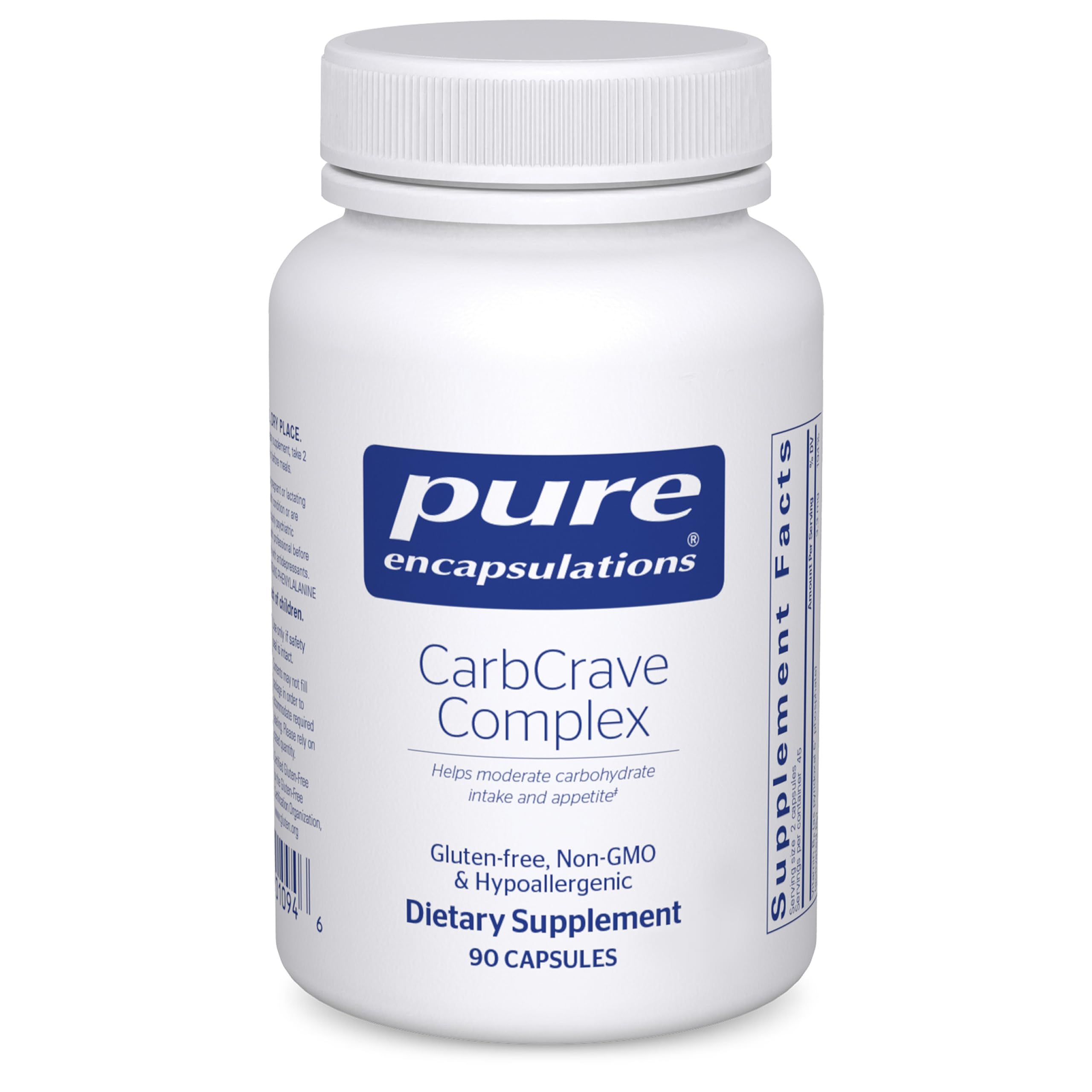 Pure Encapsulations CarbCrave Complex bottle for moderate appetite support.