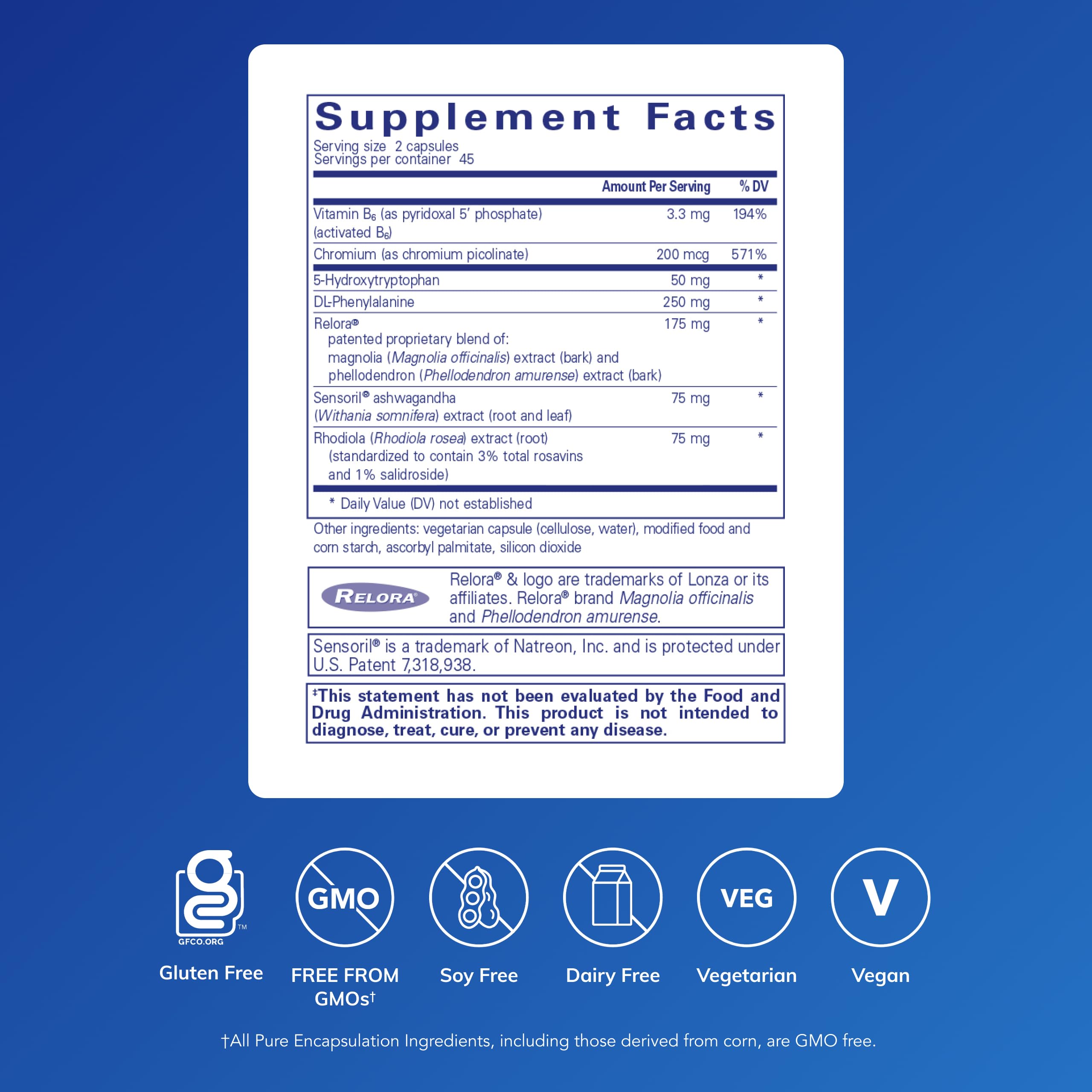 Pure Encapsulations CarbCrave Complex capsules shown for daily appetite management.