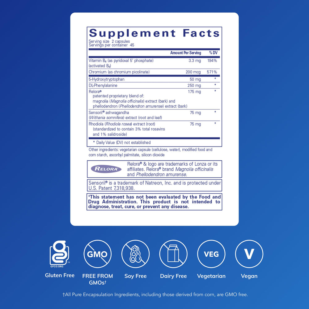 Pure Encapsulations CarbCrave Complex capsules shown for daily appetite management.