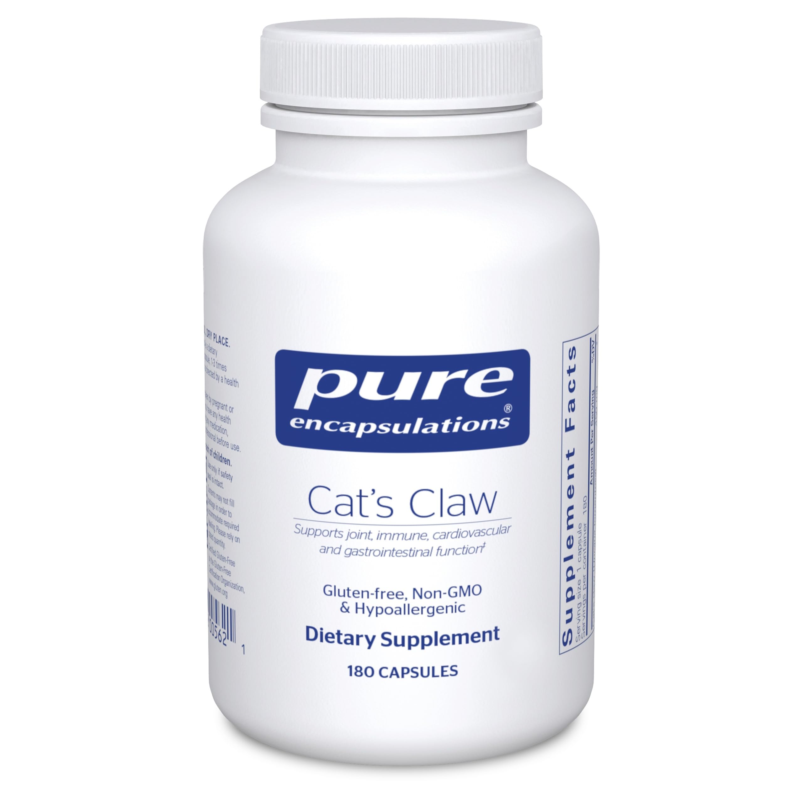 Pure Encapsulations Cat's Claw bottle with 180 capsules (hero)