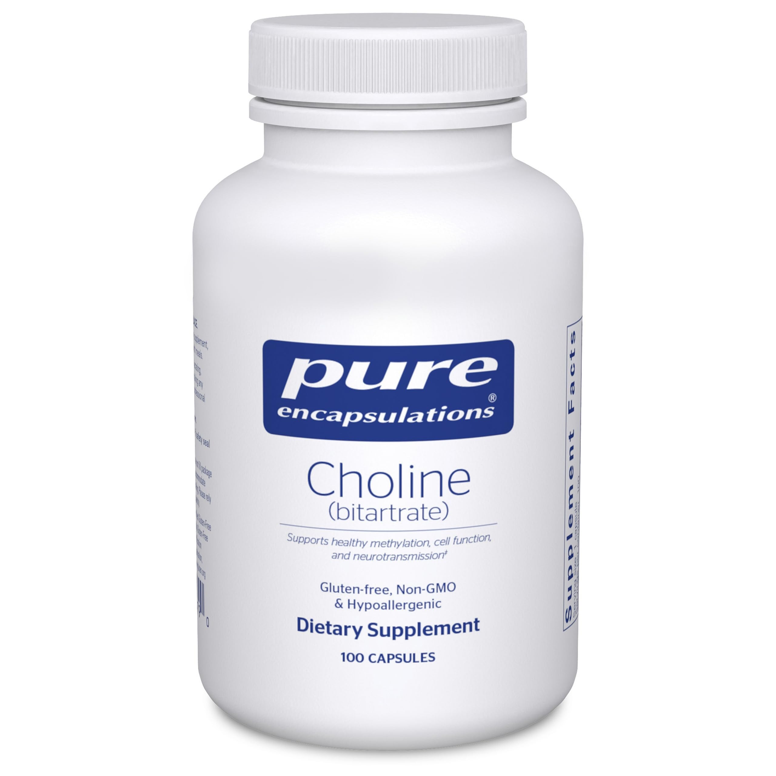Pure Encapsulations Choline (Bitartrate) 275 mg capsules bottle