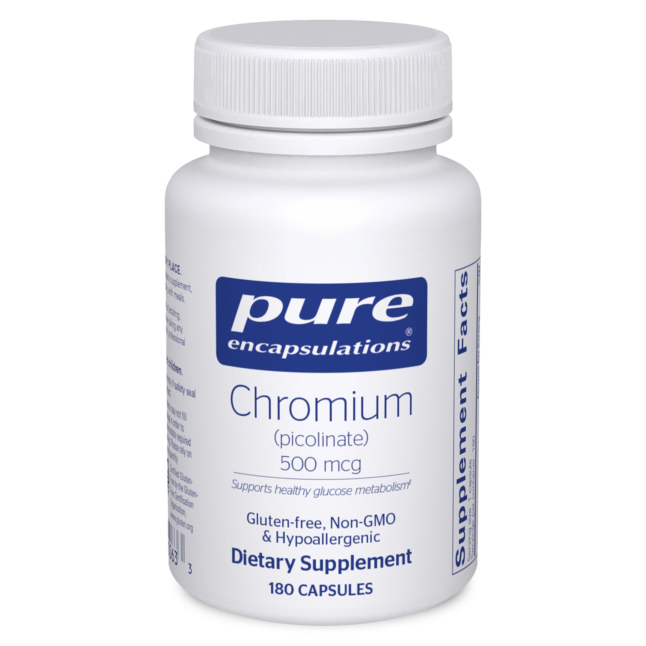 Pure Encapsulations Chromium Picolinate 500 mcg bottle front label